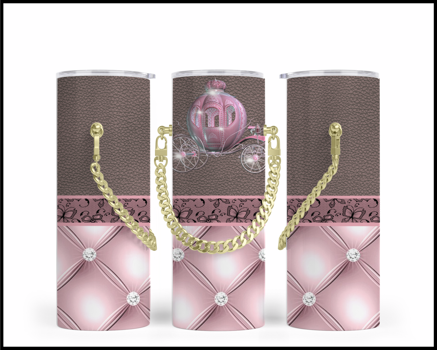 Designer Handbag Inspired Chain Tumbler (004)