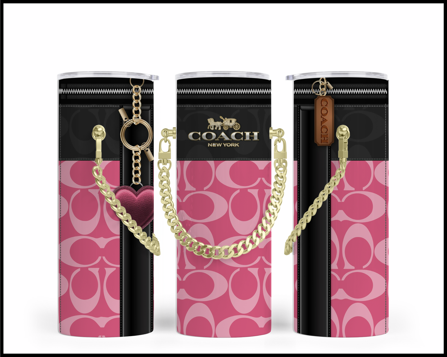 Designer Handbag Inspired Chain Tumbler (223)