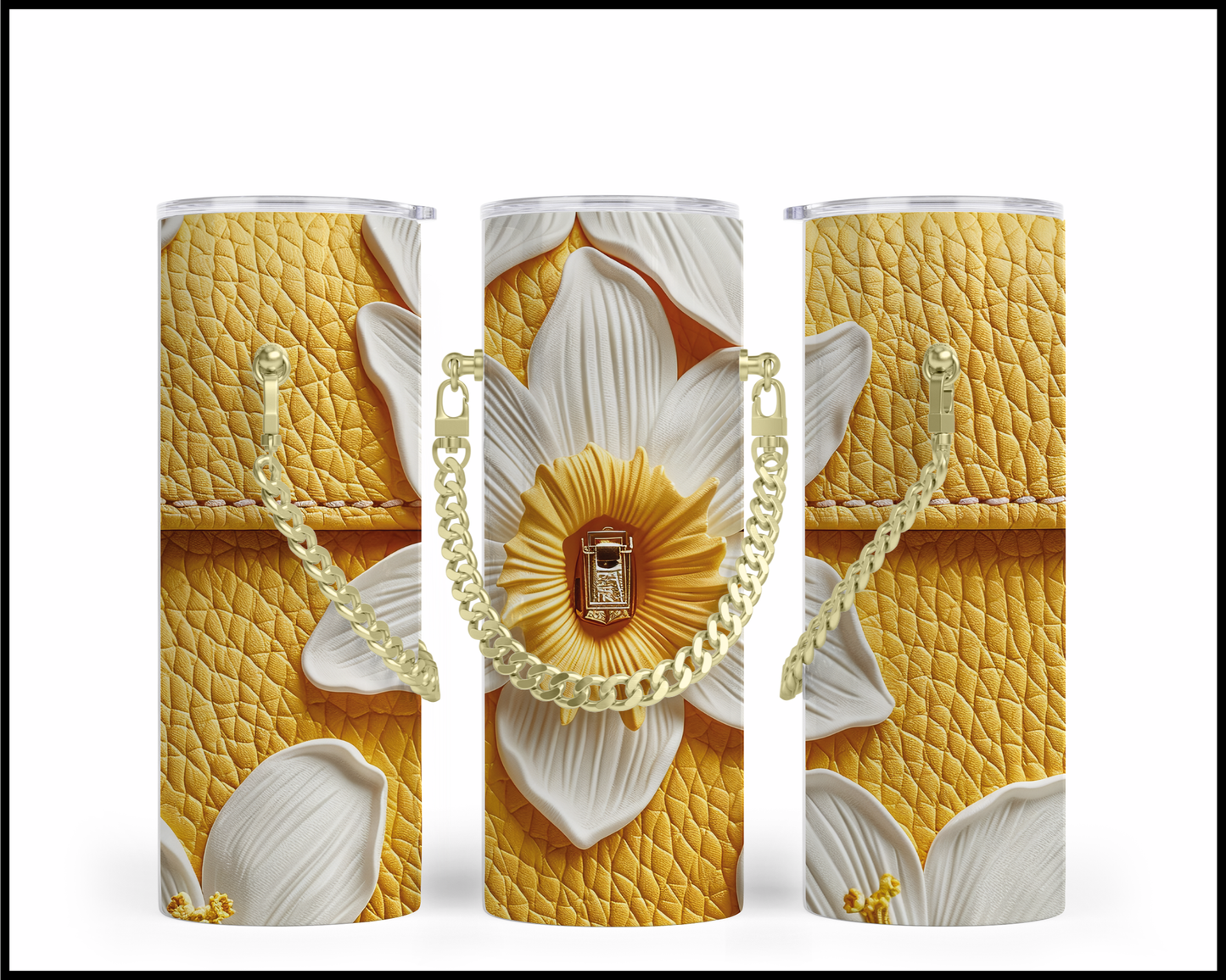 Designer Handbag Inspired Chain Tumbler (049)