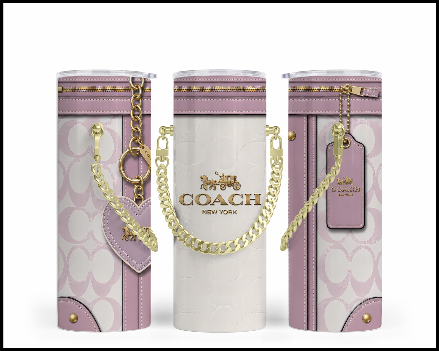 Designer Handbag Inspired Chain Tumbler (319)
