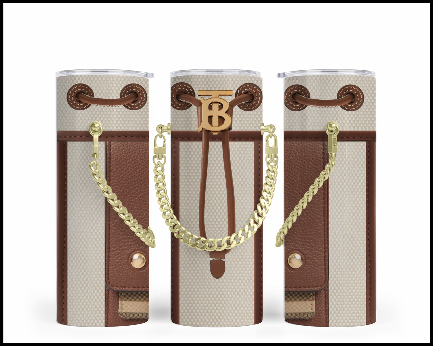 Designer Handbag Inspired Chain Tumbler (003)