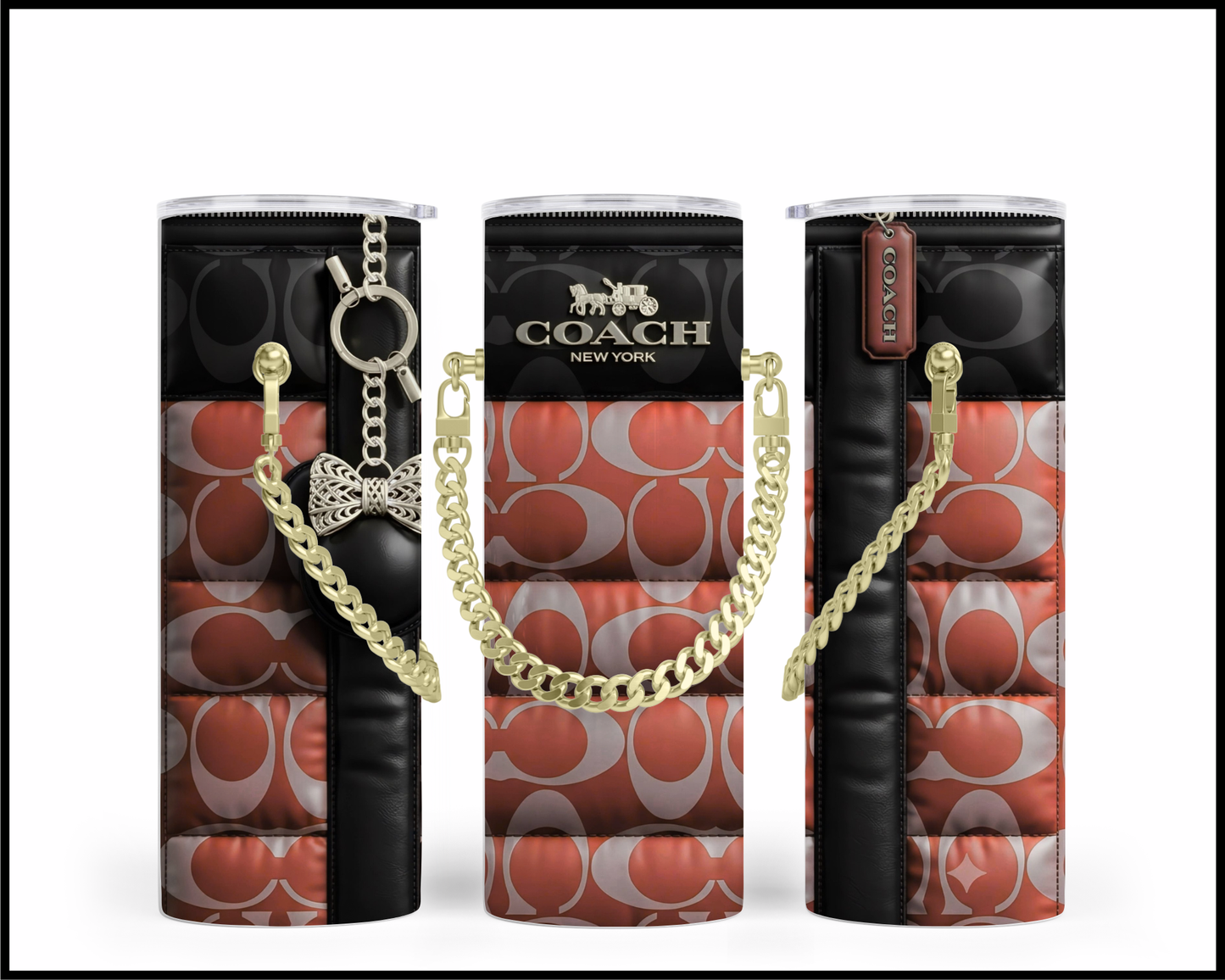 Designer Handbag Inspired Chain Tumbler (340)