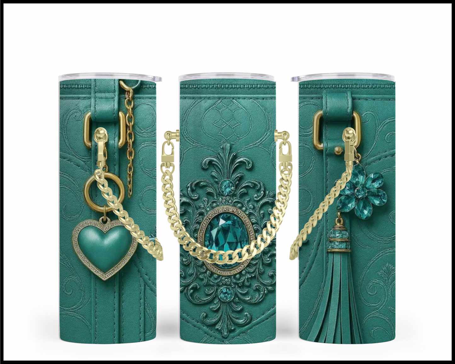 Designer Handbag Inspired Chain Tumbler (017)
