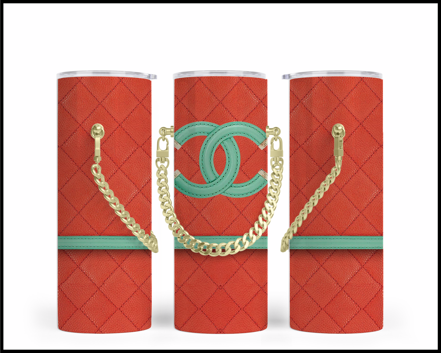 Designer Handbag Inspired Chain Tumbler (003)