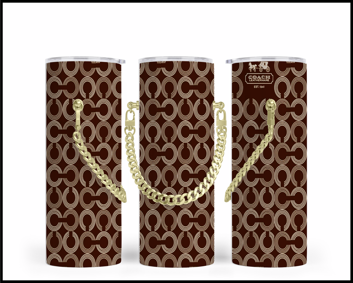 Designer Handbag Inspired Chain Tumbler (239)