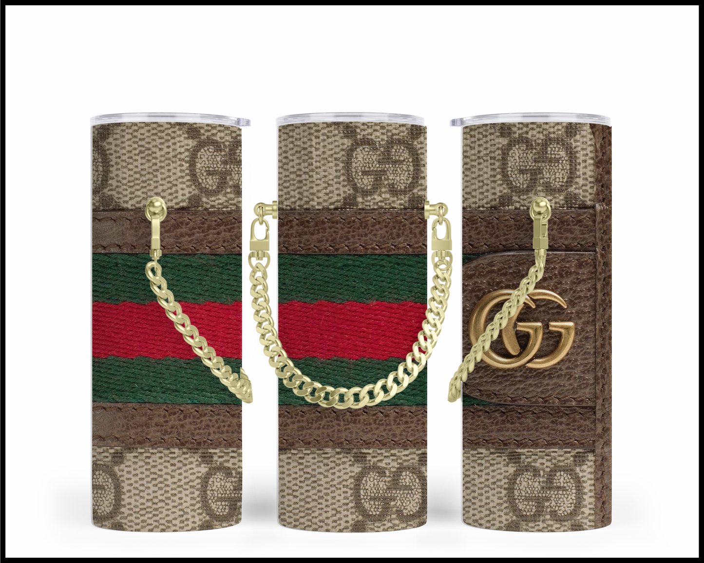 Designer Handbag Inspired Chain Tumbler (020)