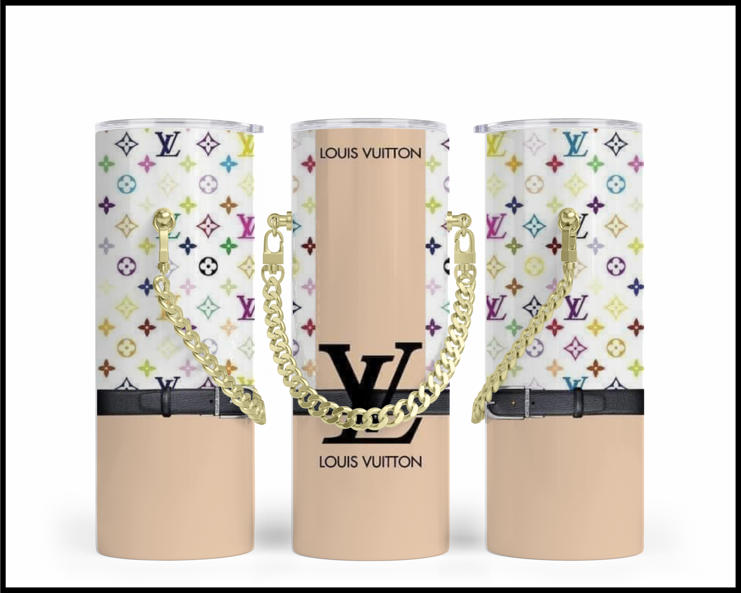 Designer Handbag Inspired Chain Tumbler (067)