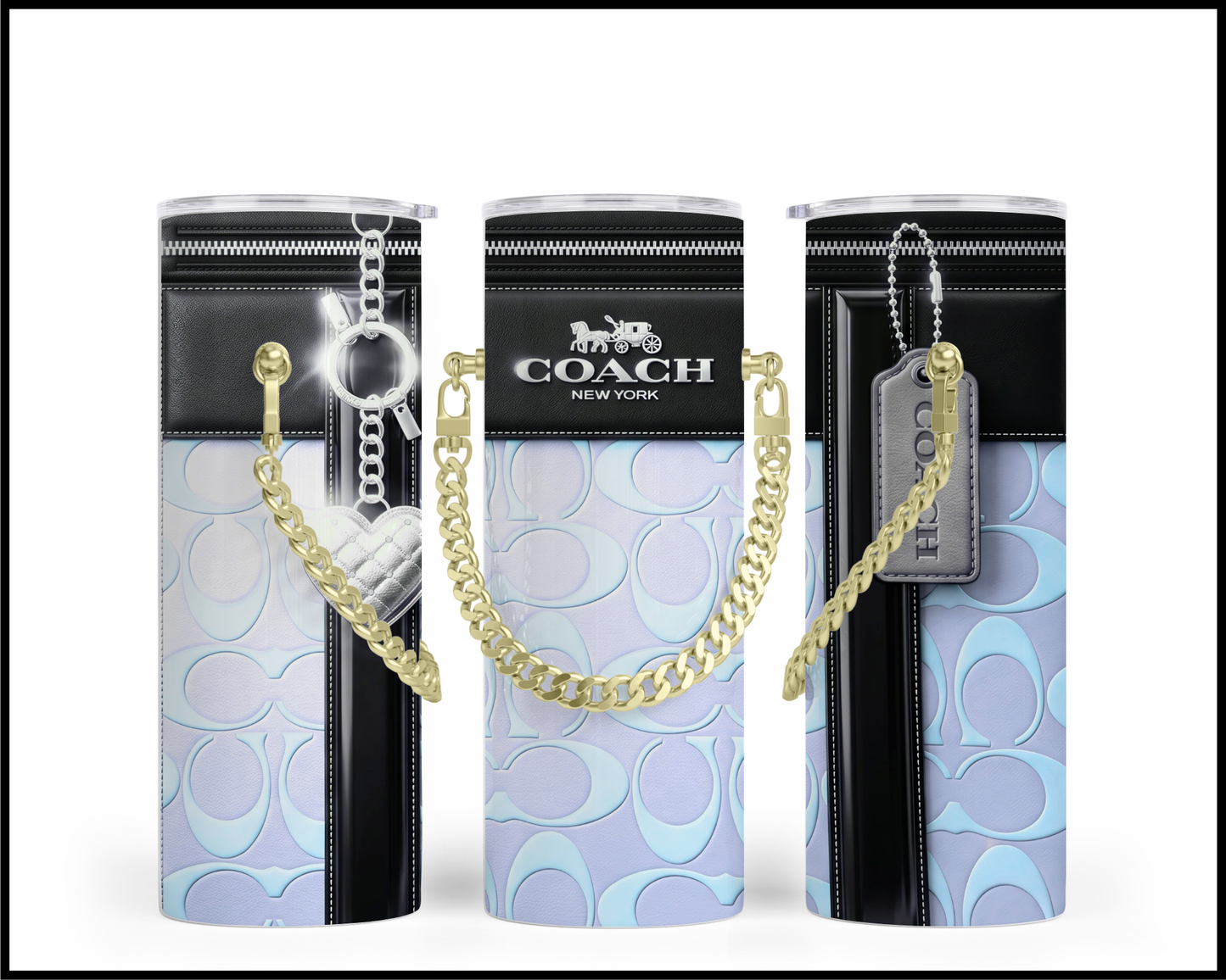 Designer Handbag Inspired Chain Tumbler (337)