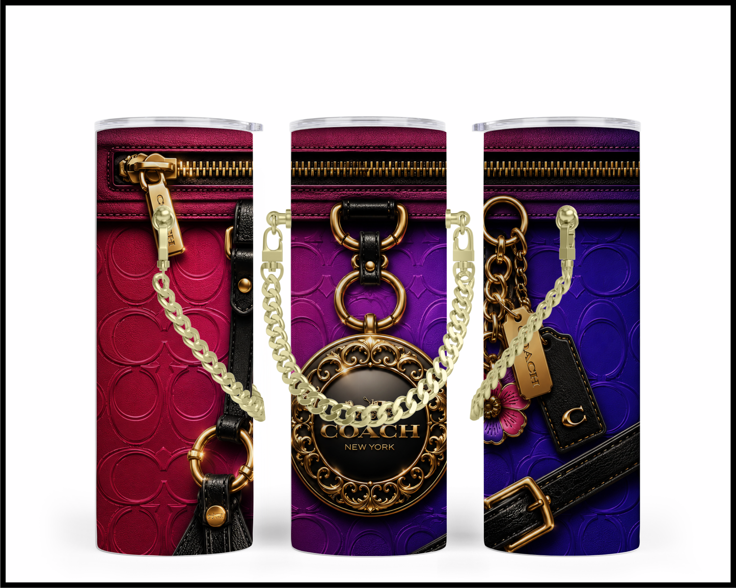 Designer Handbag Inspired Chain Tumbler (357)