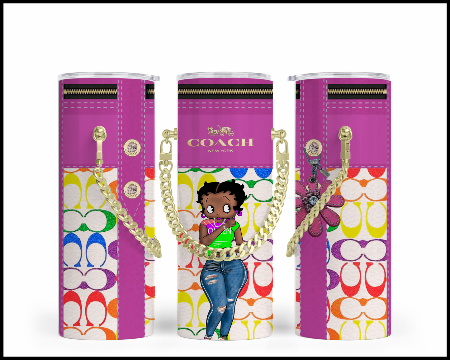 Designer Handbag Inspired Chain Tumbler (082)