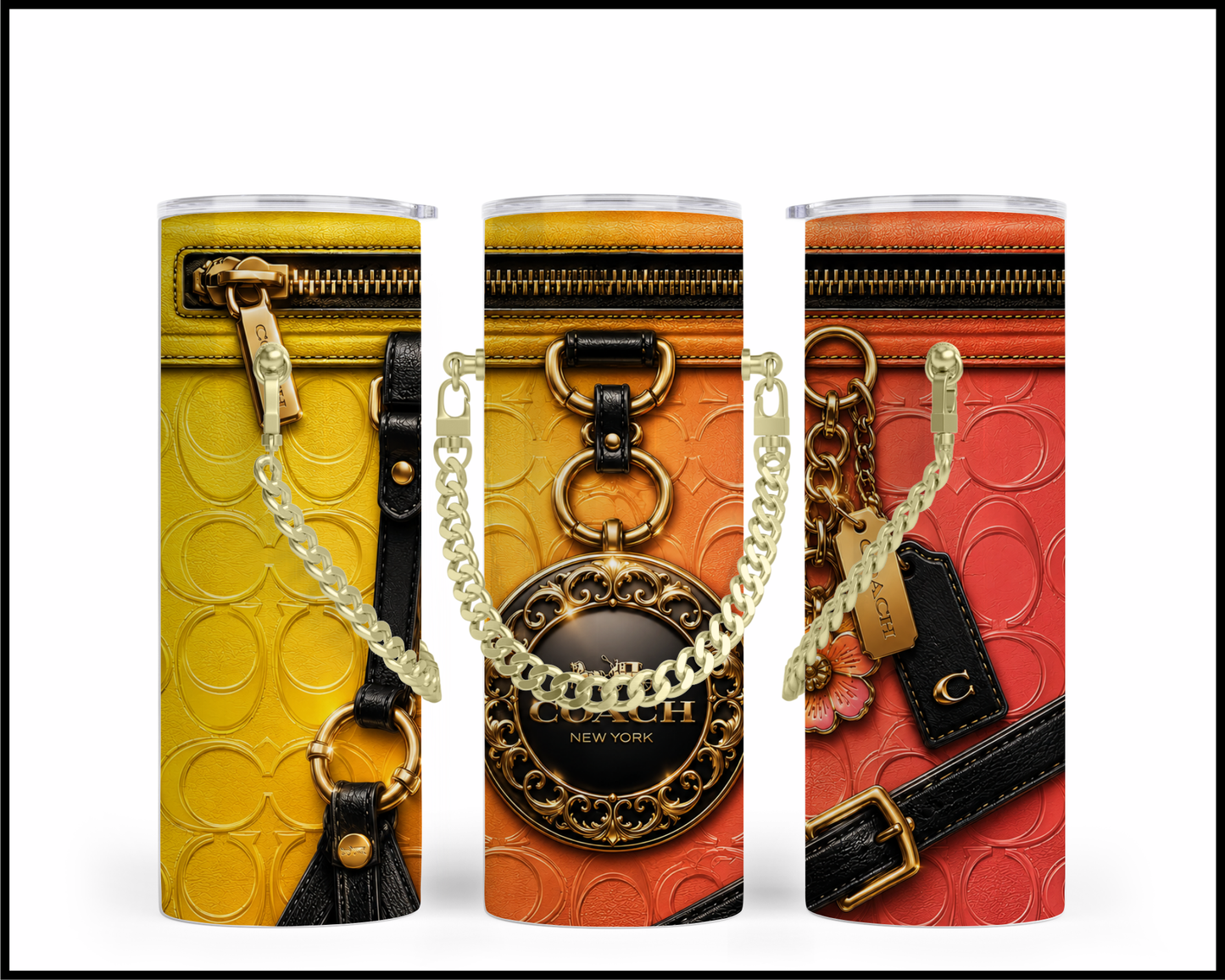 Designer Handbag Inspired Chain Tumbler (357)