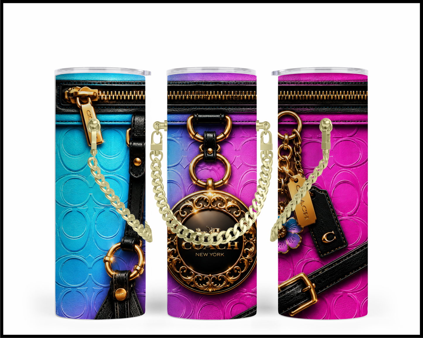 Designer Handbag Inspired Chain Tumbler (357)