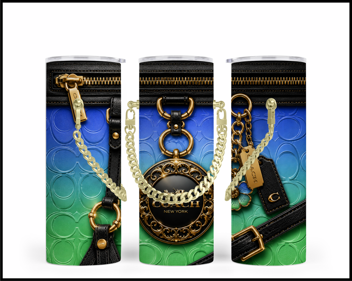 Designer Handbag Inspired Chain Tumbler (357)