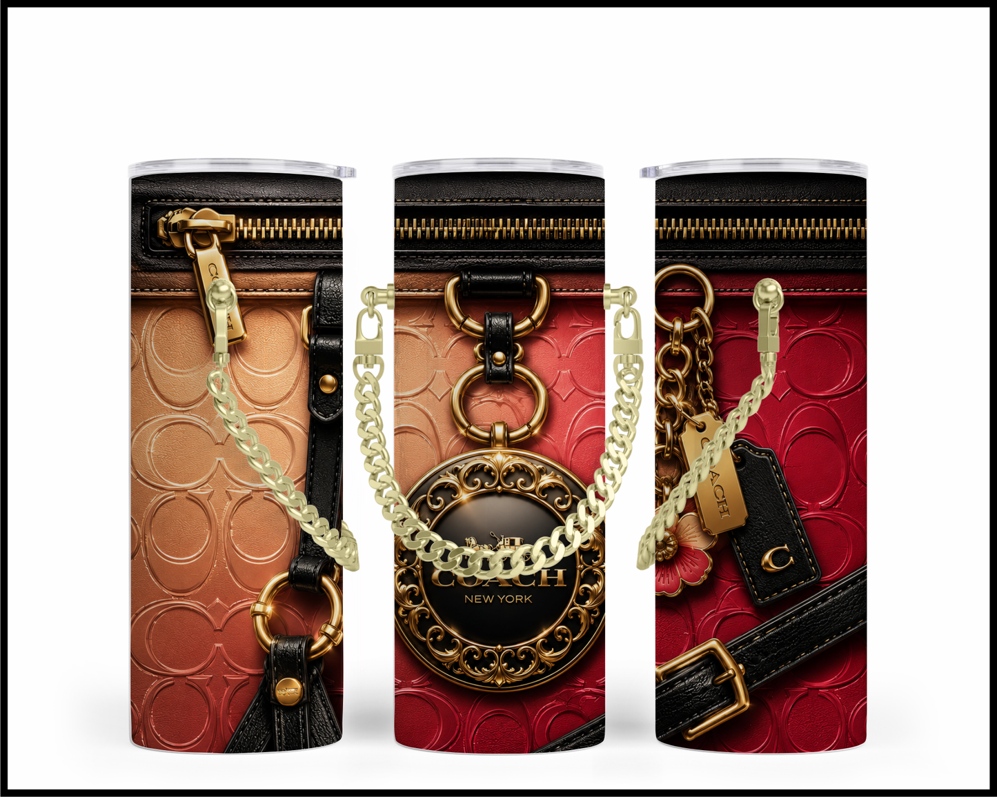 Designer Handbag Inspired Chain Tumbler (357)
