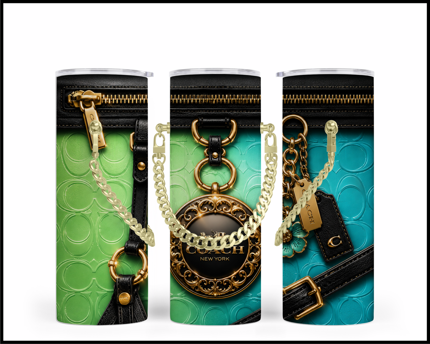 Designer Handbag Inspired Chain Tumbler (357)