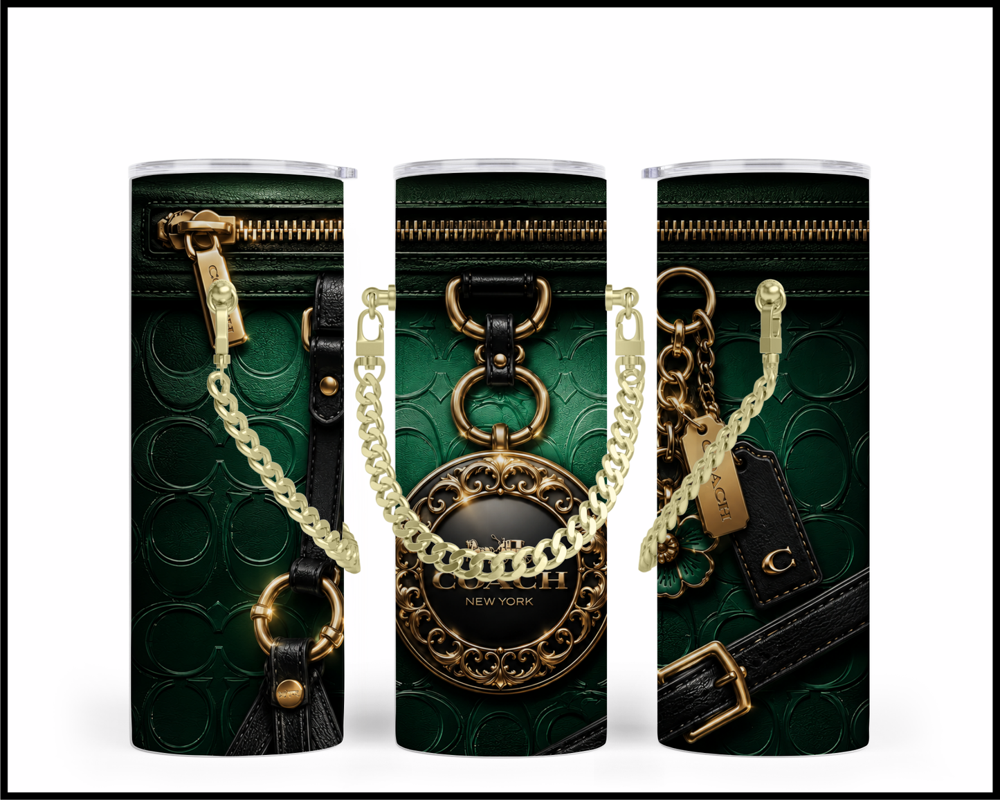 Designer Handbag Inspired Chain Tumbler (357)