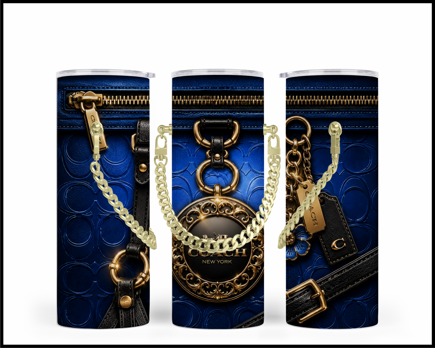 Designer Handbag Inspired Chain Tumbler (357)