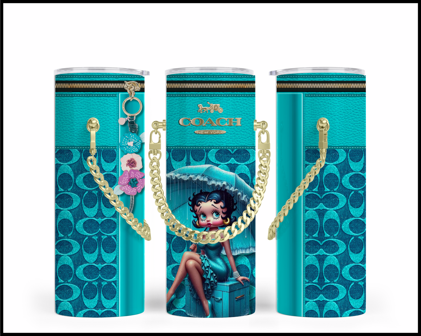 Designer Handbag Inspired Chain Tumbler (104)
