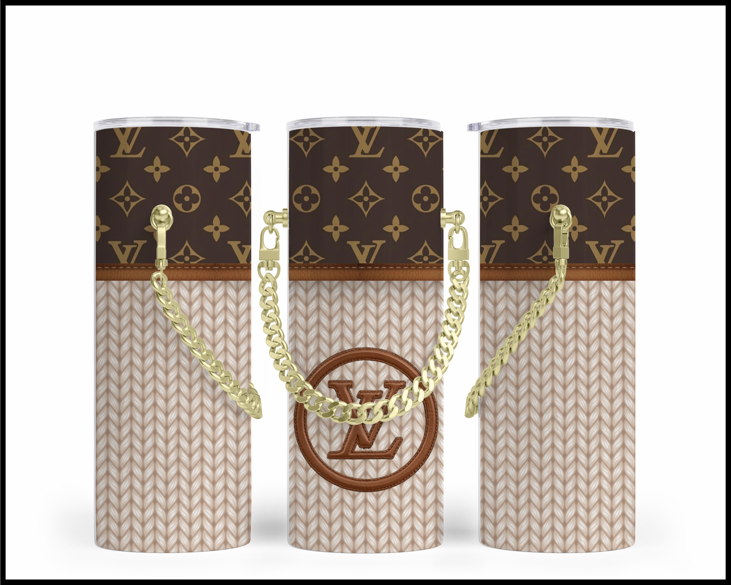 Designer Handbag Inspired Chain Tumbler (004)
