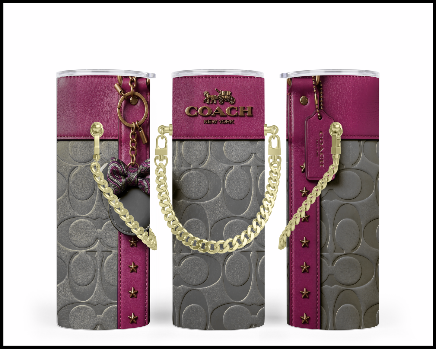 Designer Handbag Inspired Chain Tumbler (338)