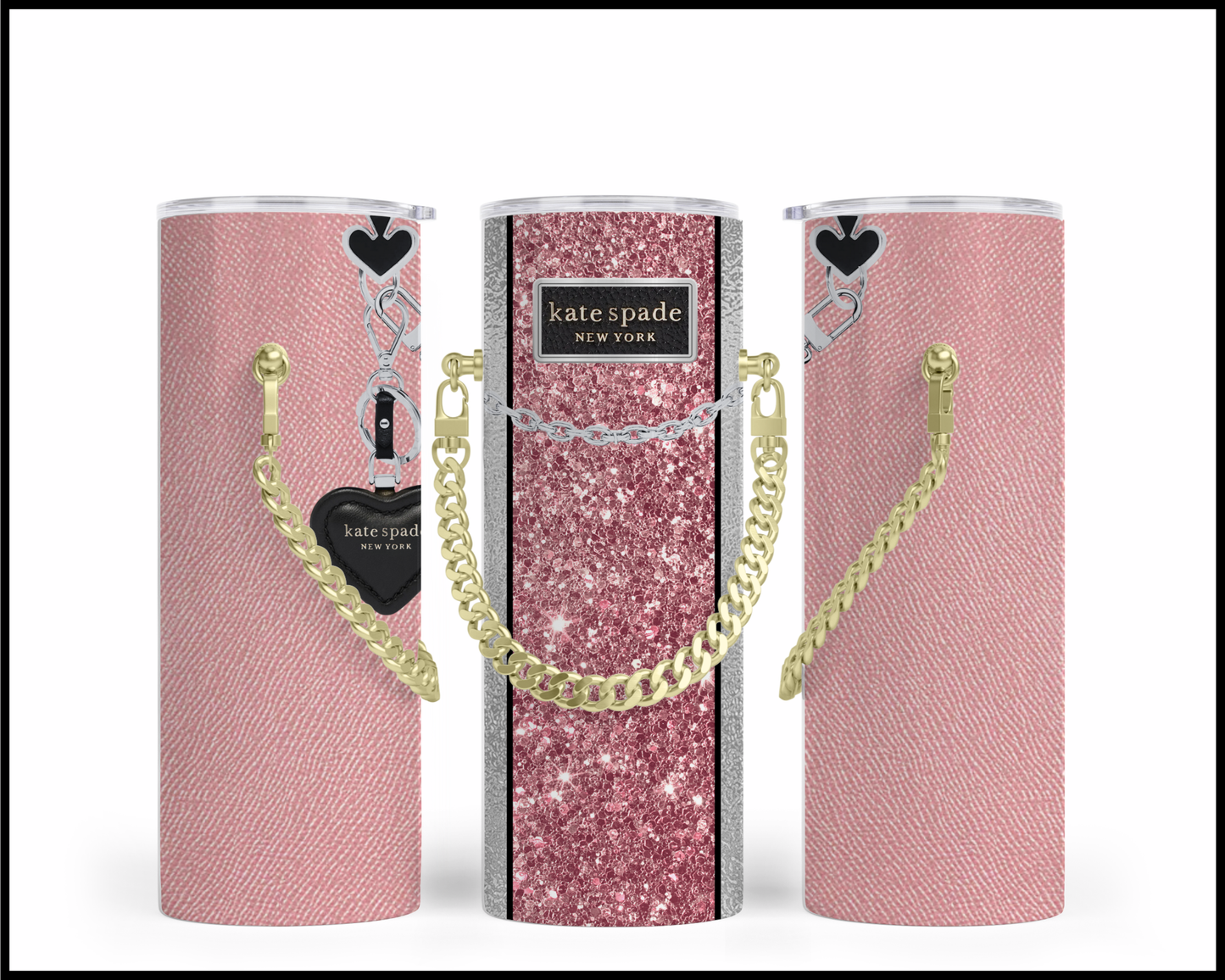 Designer Handbag Inspired Chain Tumbler (003)