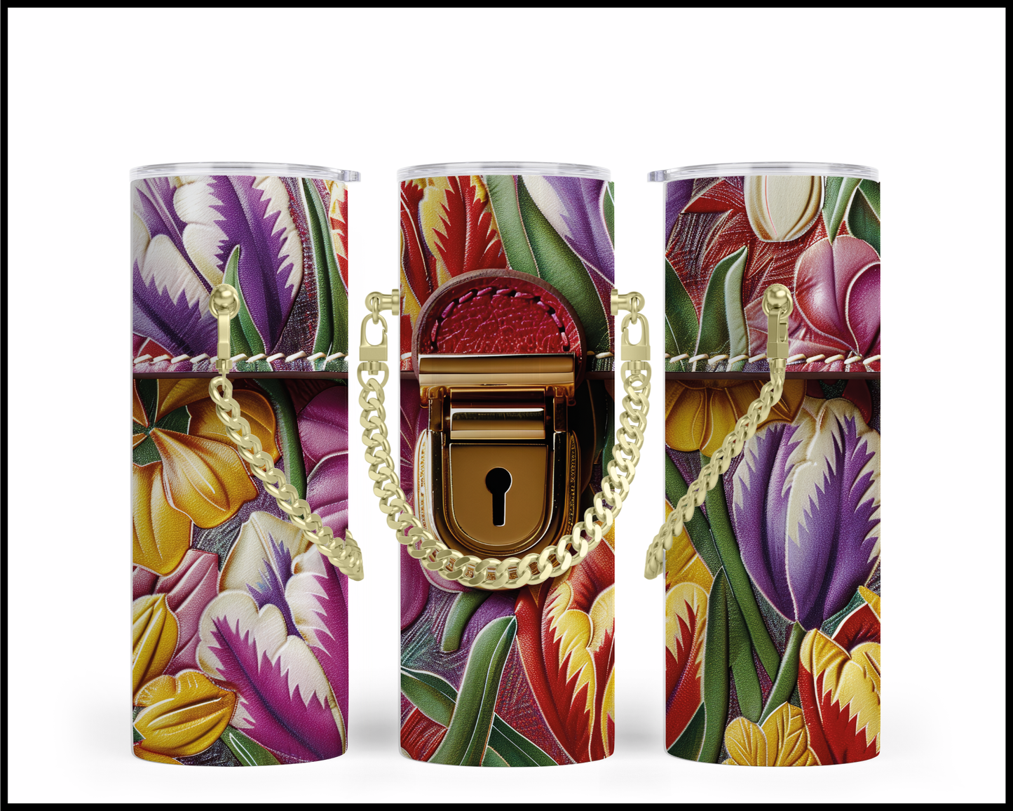 Designer Handbag Inspired Chain Tumbler (010)