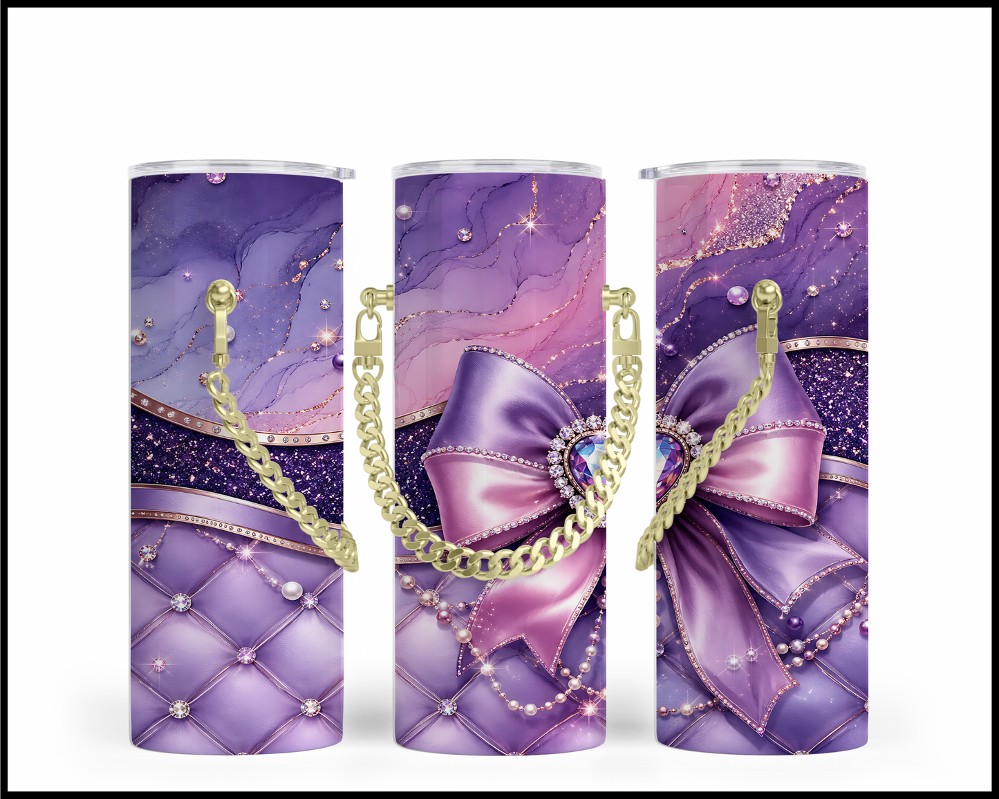 Designer Handbag Inspired Chain Tumbler (3941)