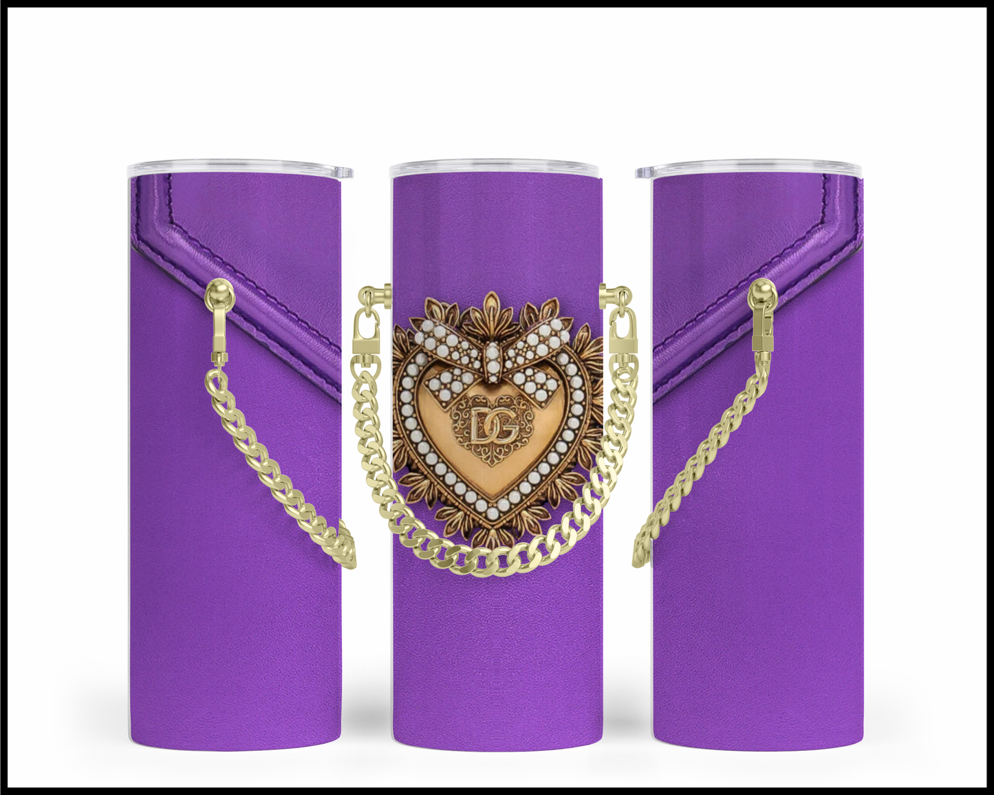 Designer Handbag Inspired Chain Tumbler (001)
