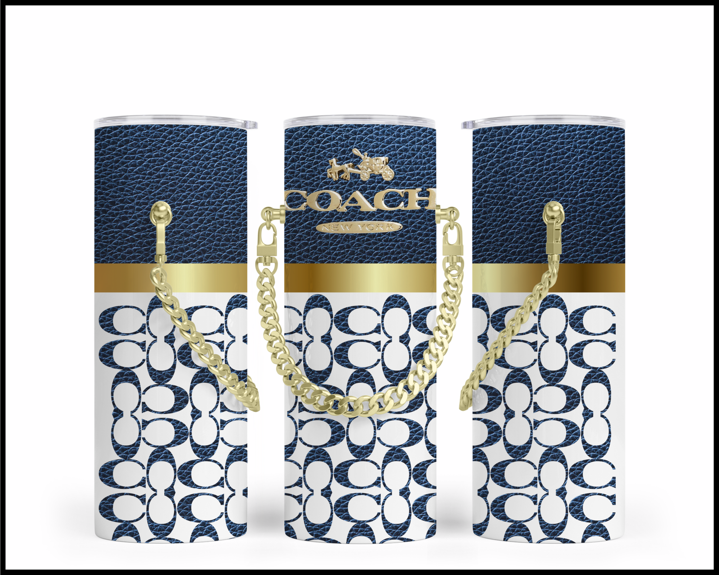 Designer Handbag Inspired Chain Tumbler (264)