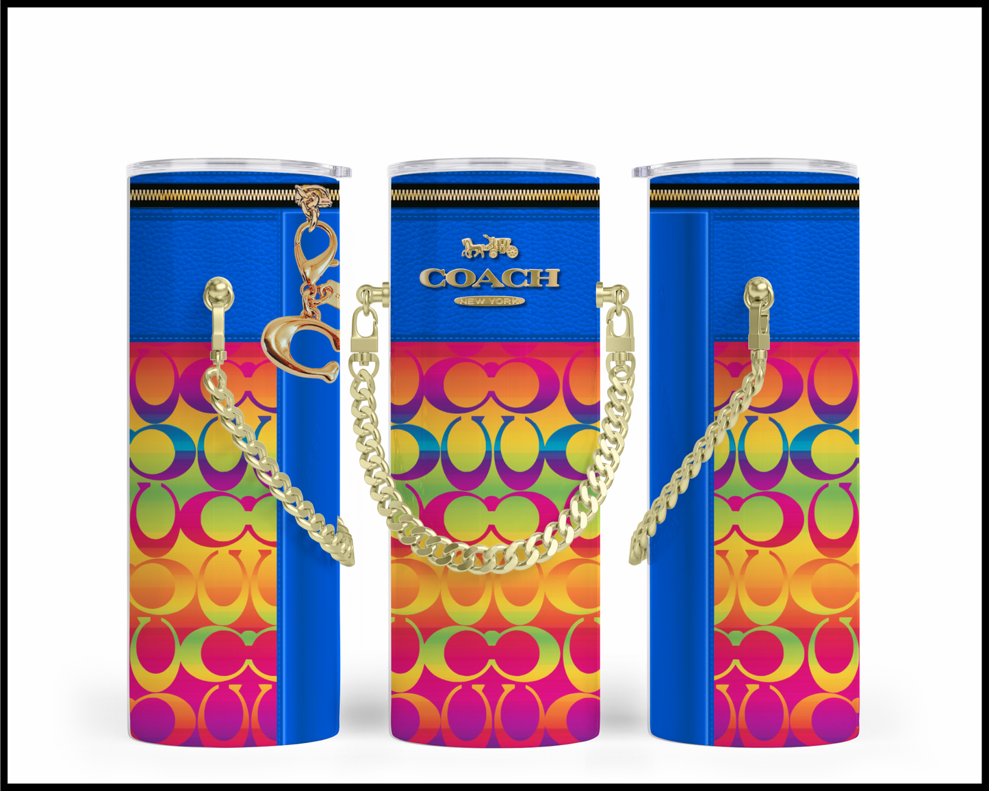 Designer Handbag Inspired Chain Tumbler (204)