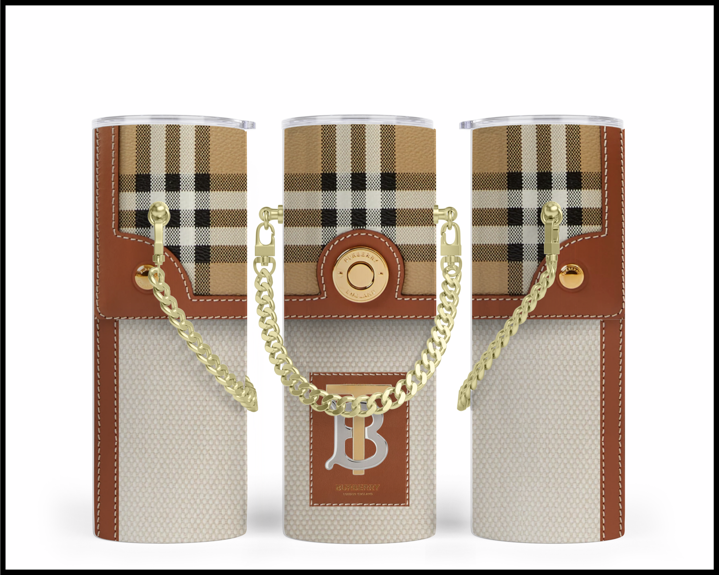 Designer Handbag Inspired Chain Tumbler (004)
