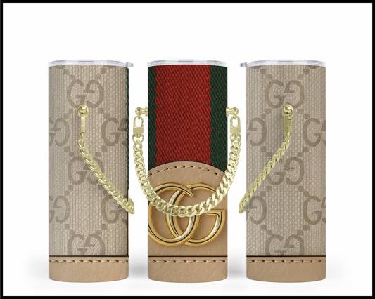 Designer Handbag Inspired Chain Tumbler (054)