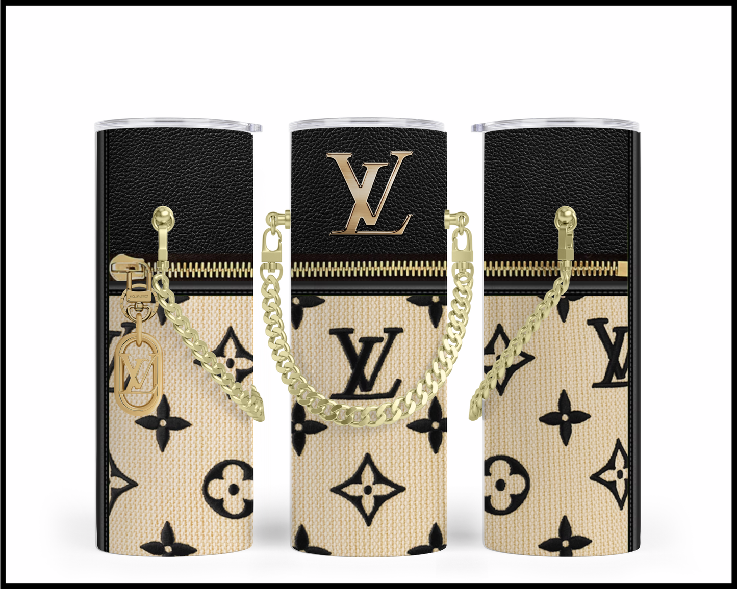 Designer Handbag Inspired Chain Tumbler (014)