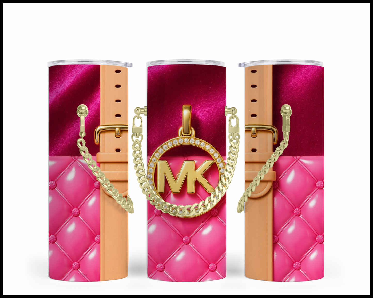 Designer Handbag Inspired Chain Tumbler (023)
