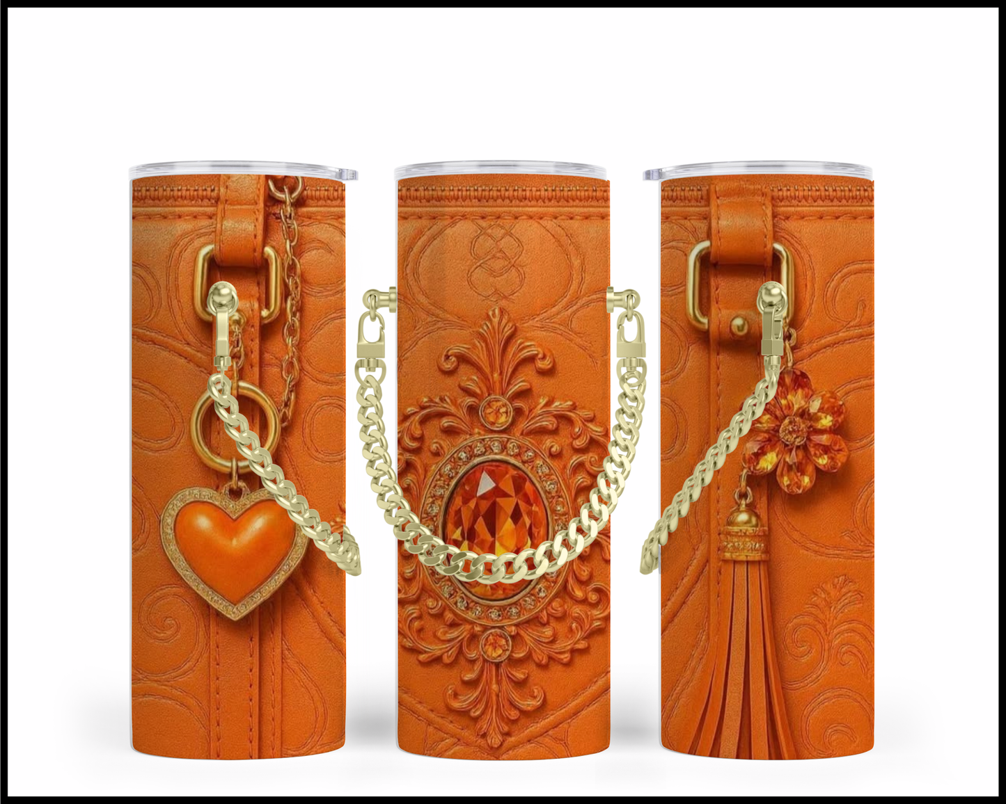 Designer Handbag Inspired Chain Tumbler (017)