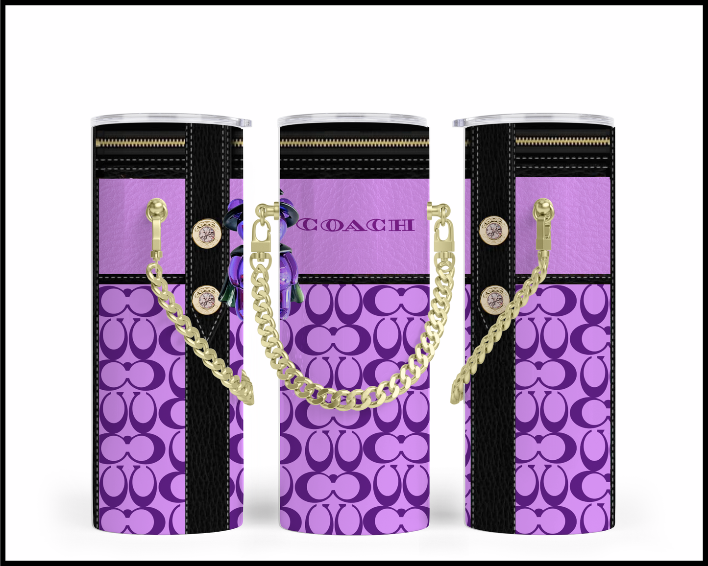 Designer Handbag Inspired Chain Tumbler (084)