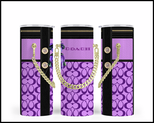 Designer Handbag Inspired Chain Tumbler (084)
