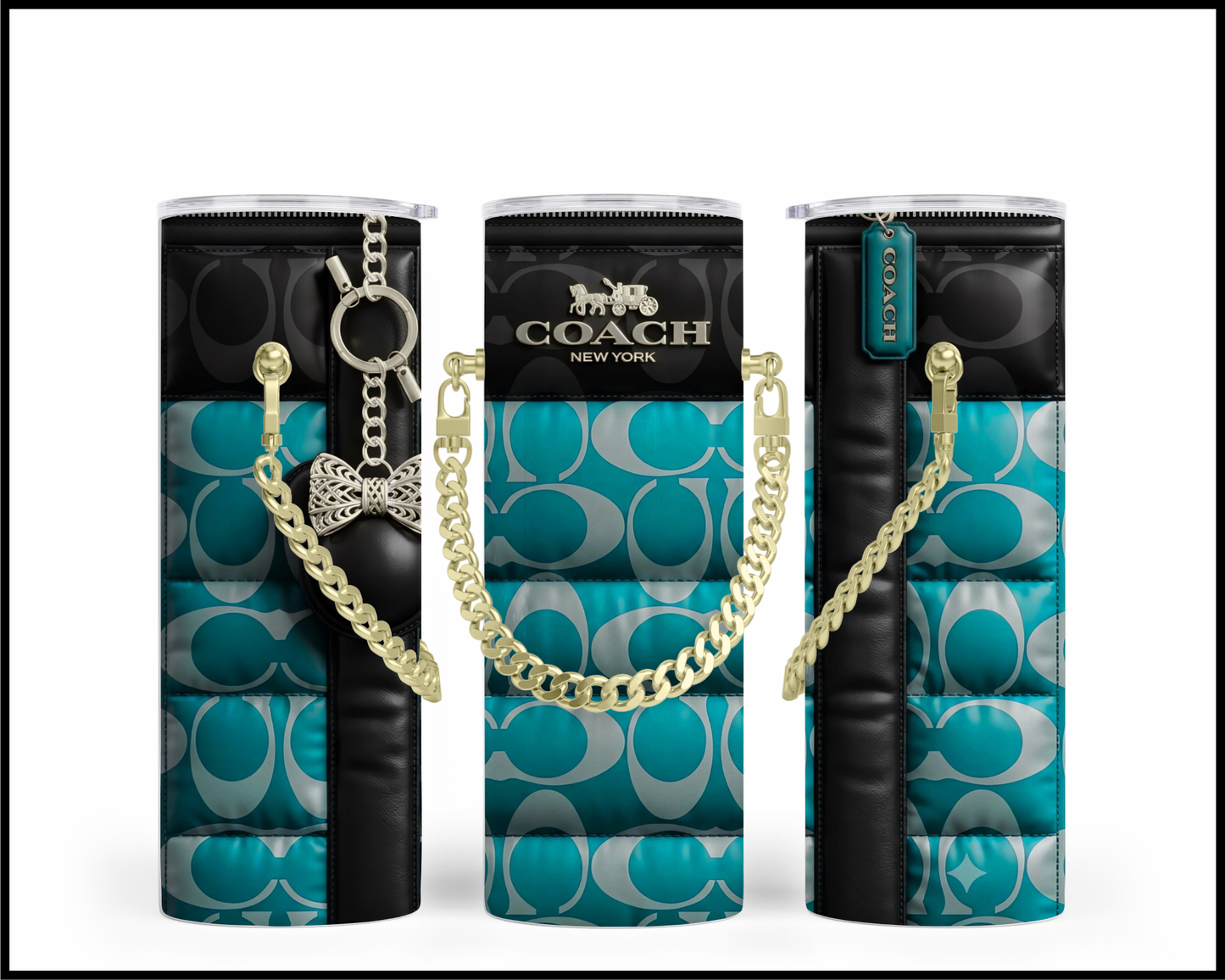 Designer Handbag Inspired Chain Tumbler (340)