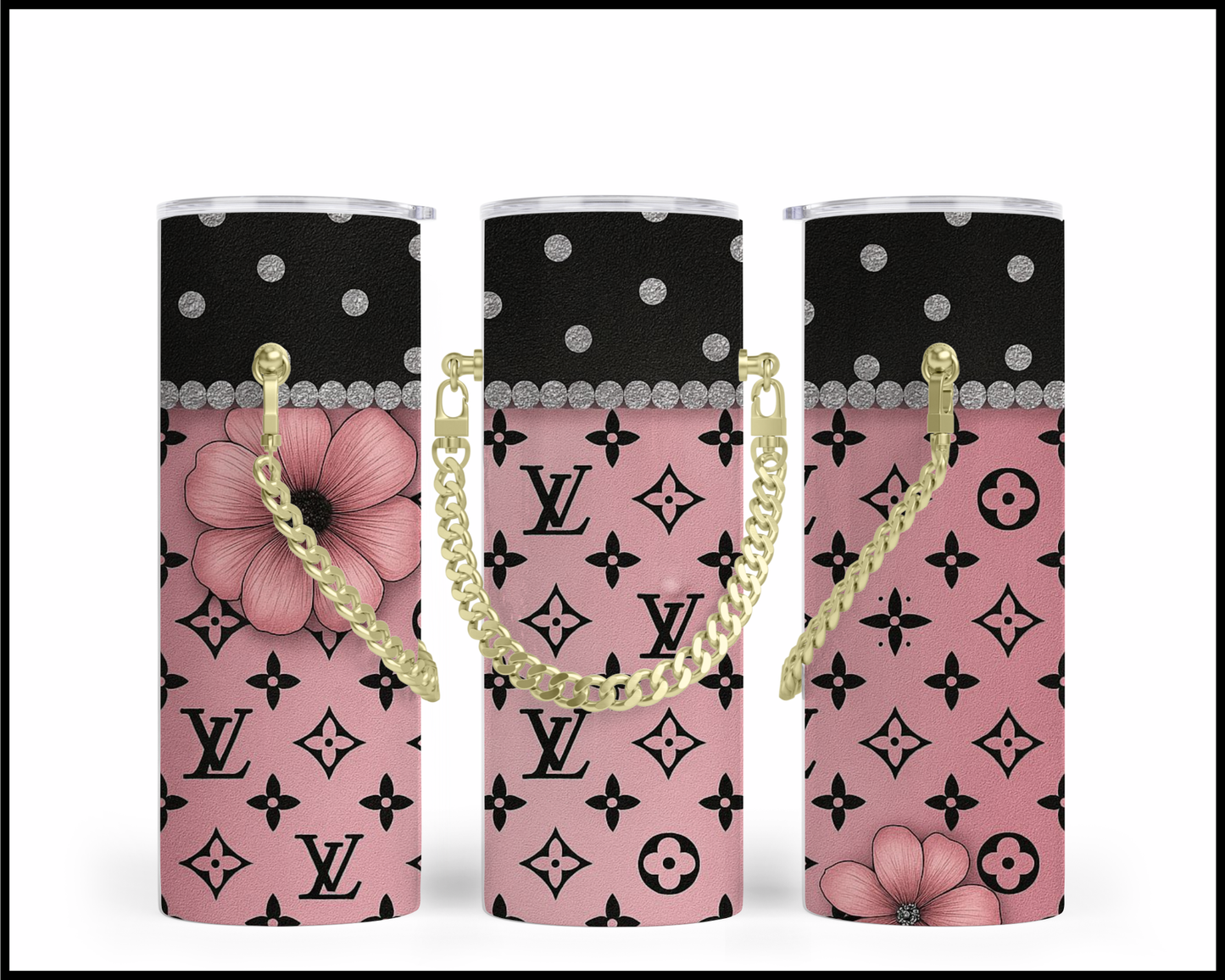 Designer Handbag Inspired Chain Tumbler (066)
