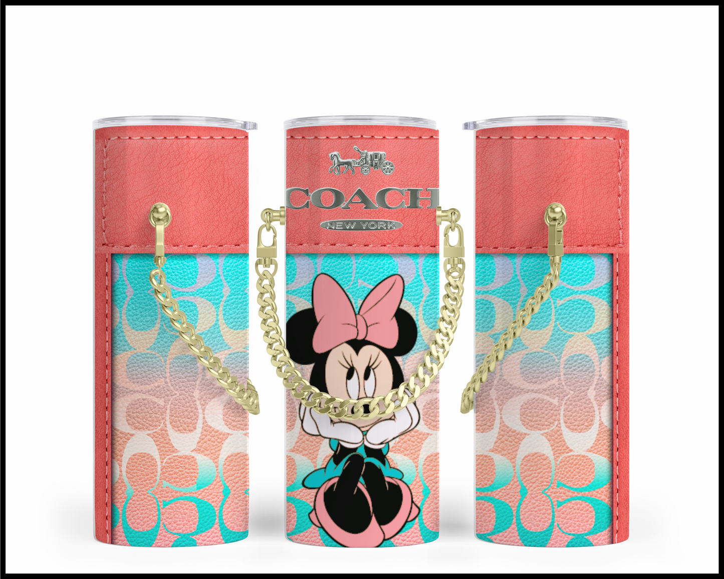 Designer Handbag Inspired Chain Tumbler (143)