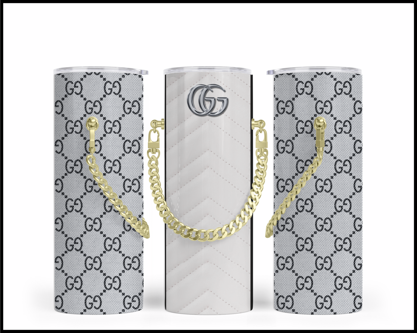 Designer Handbag Inspired Chain Tumbler (001)