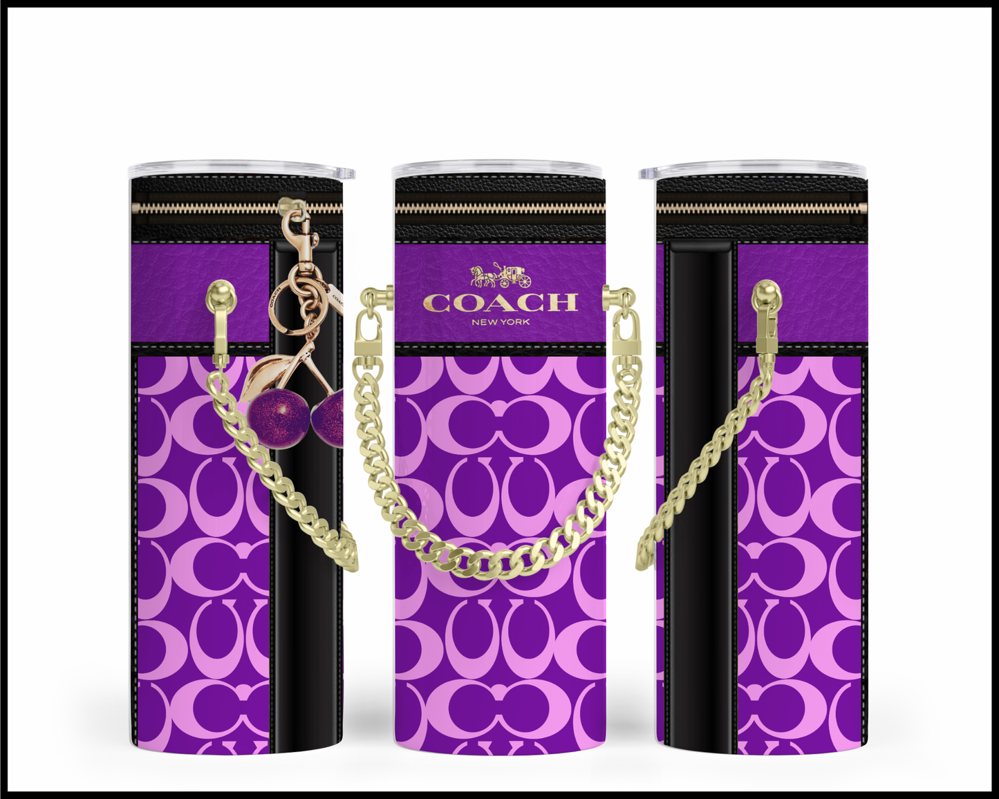 Designer Handbag Inspired Chain Tumbler (064)
