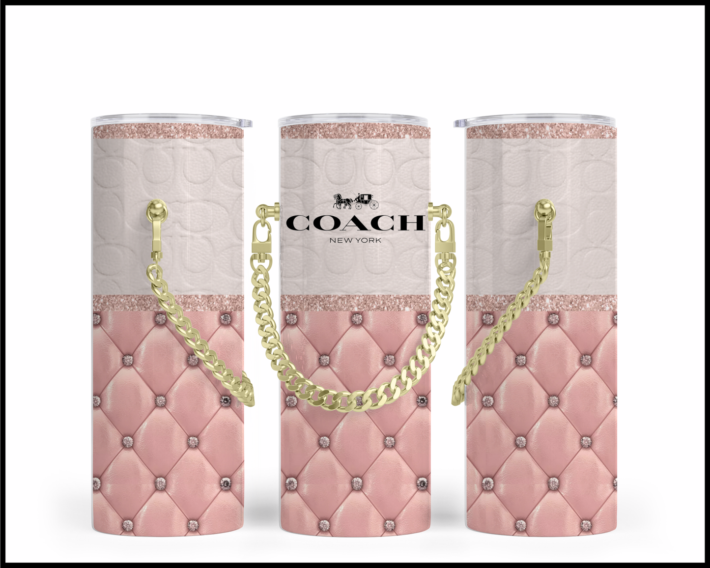 Designer Handbag Inspired Chain Tumbler (123)