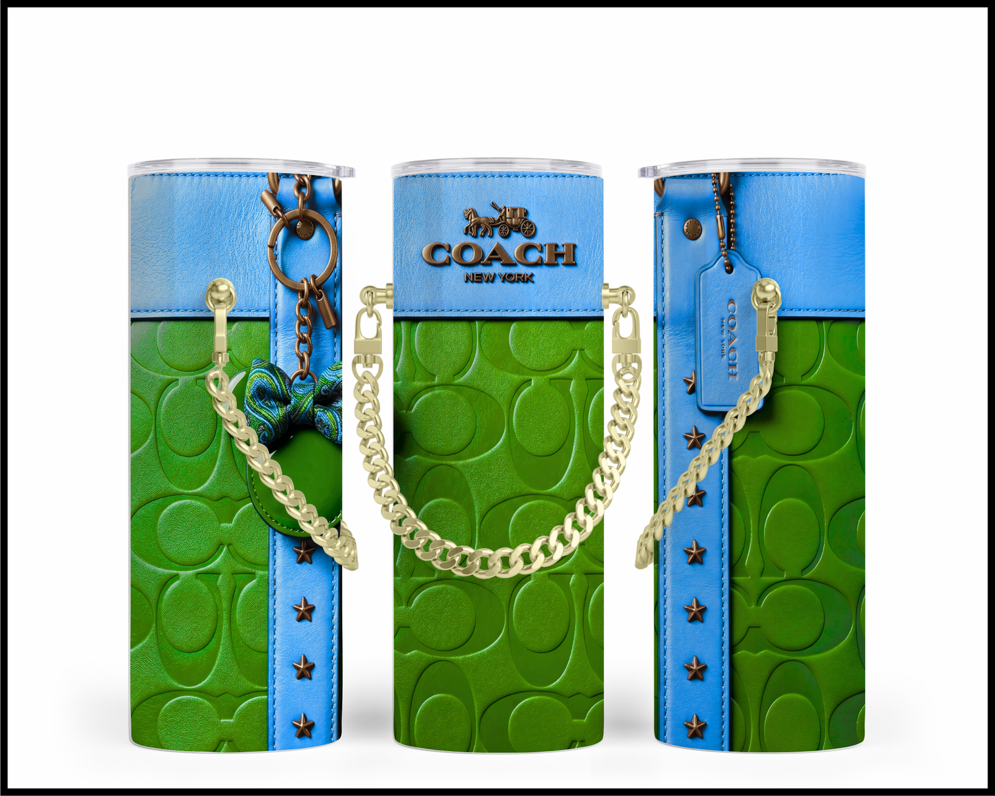 Designer Handbag Inspired Chain Tumbler (338)