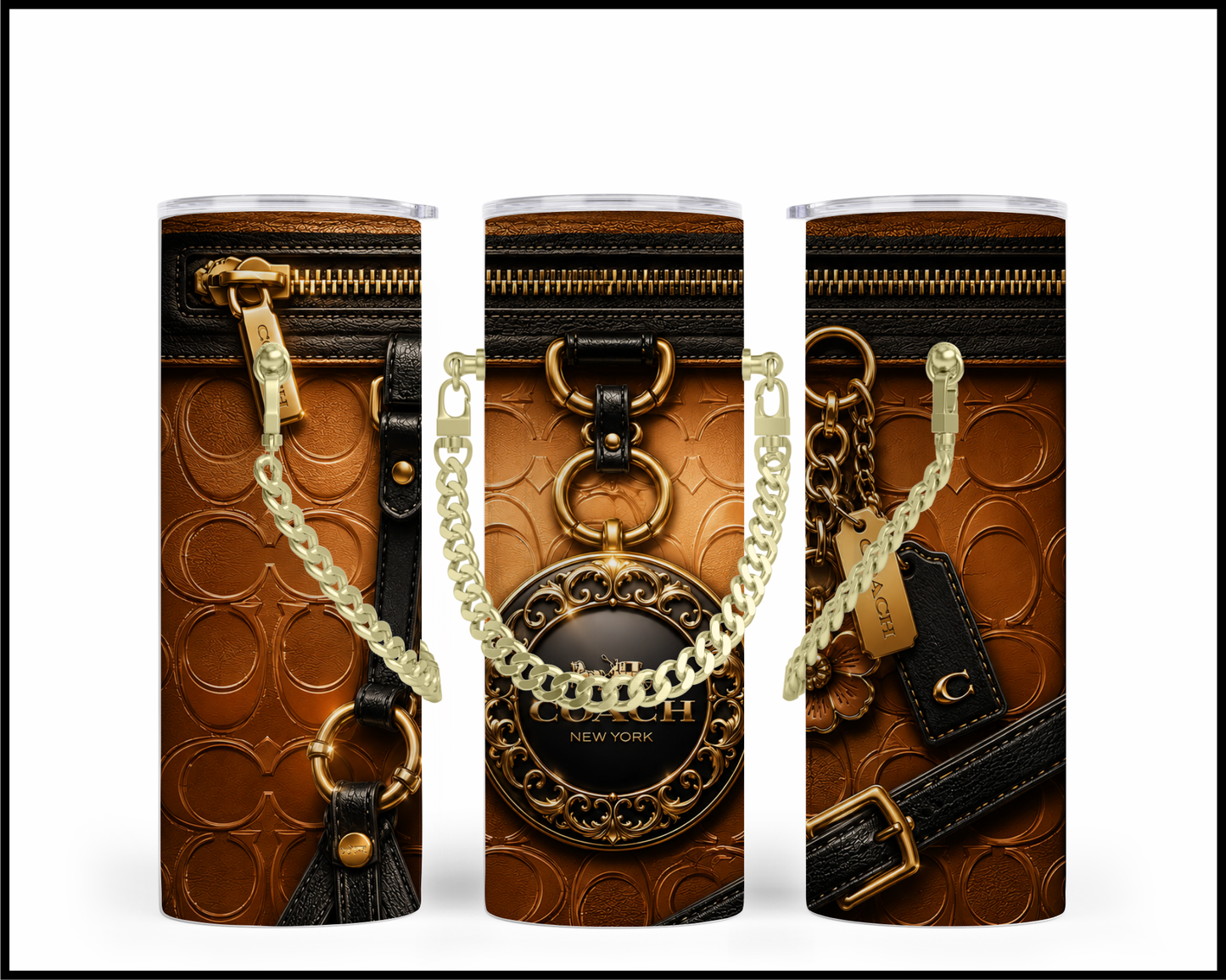 Designer Handbag Inspired Chain Tumbler (357)