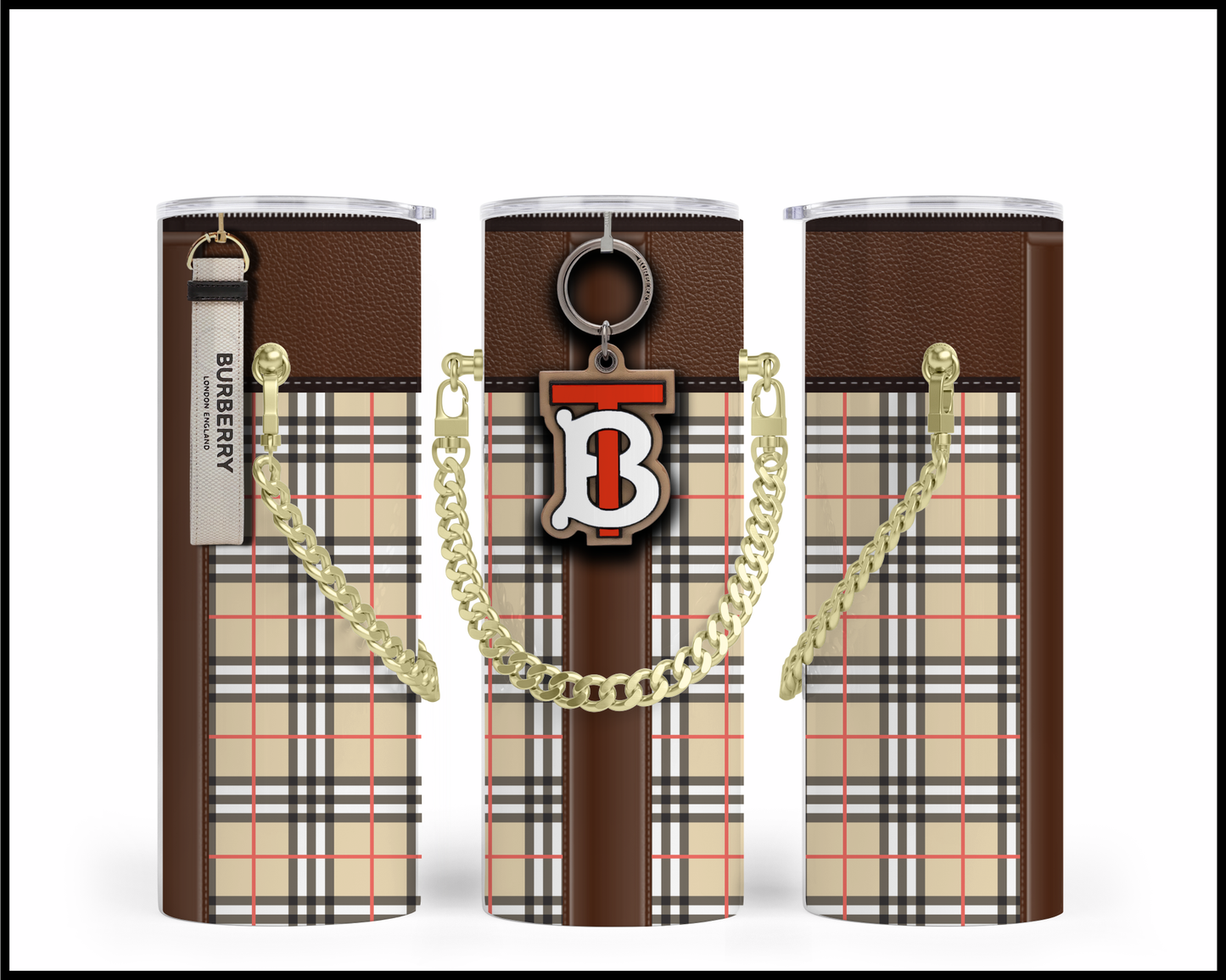 Designer Handbag Inspired Chain Tumbler (002)