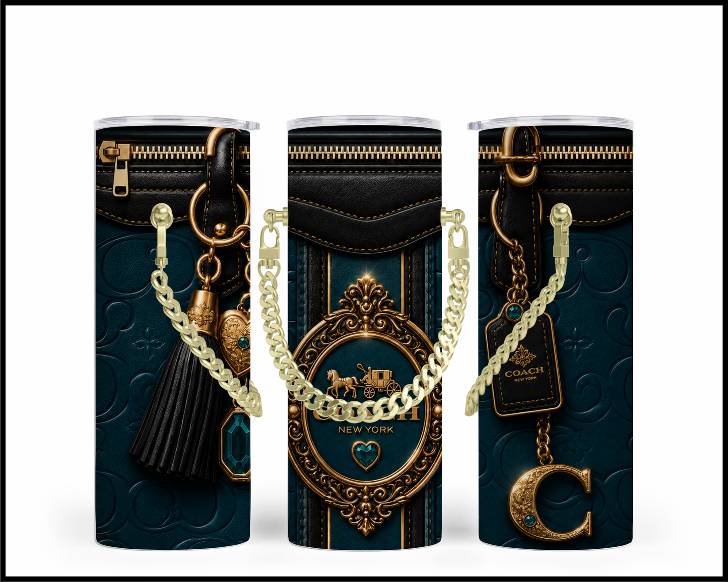 Designer Handbag Inspired Chain Tumbler (358)
