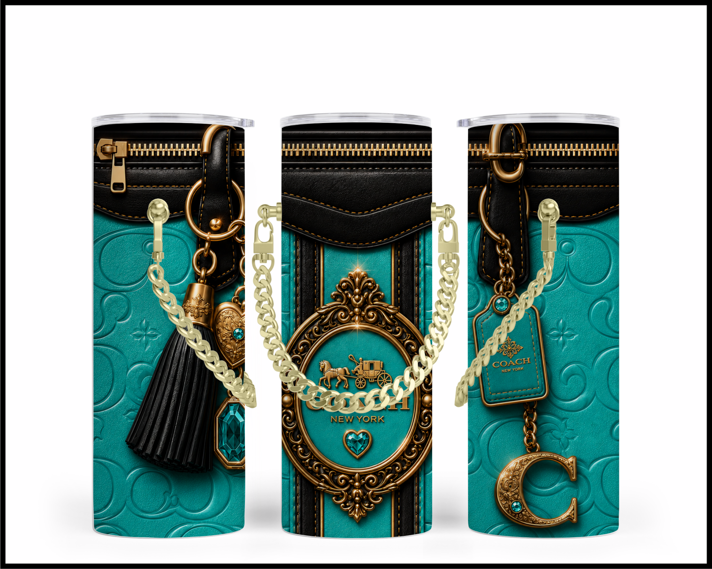 Designer Handbag Inspired Chain Tumbler (358)