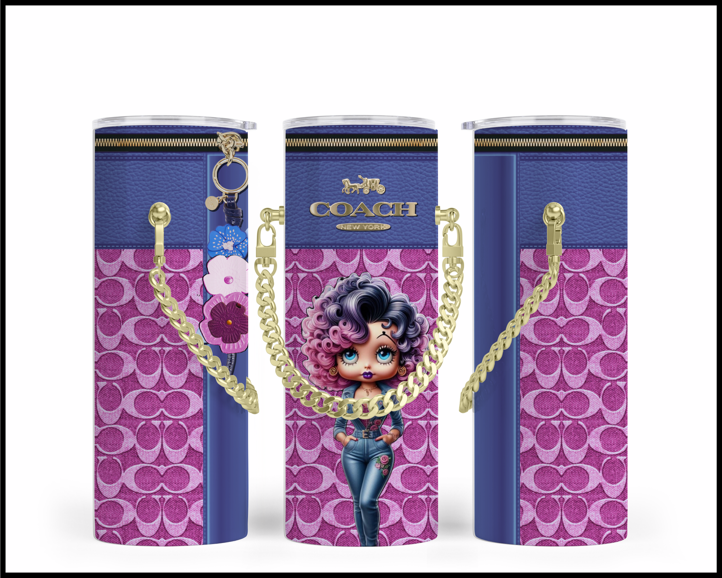 Designer Handbag Inspired Chain Tumbler (106)