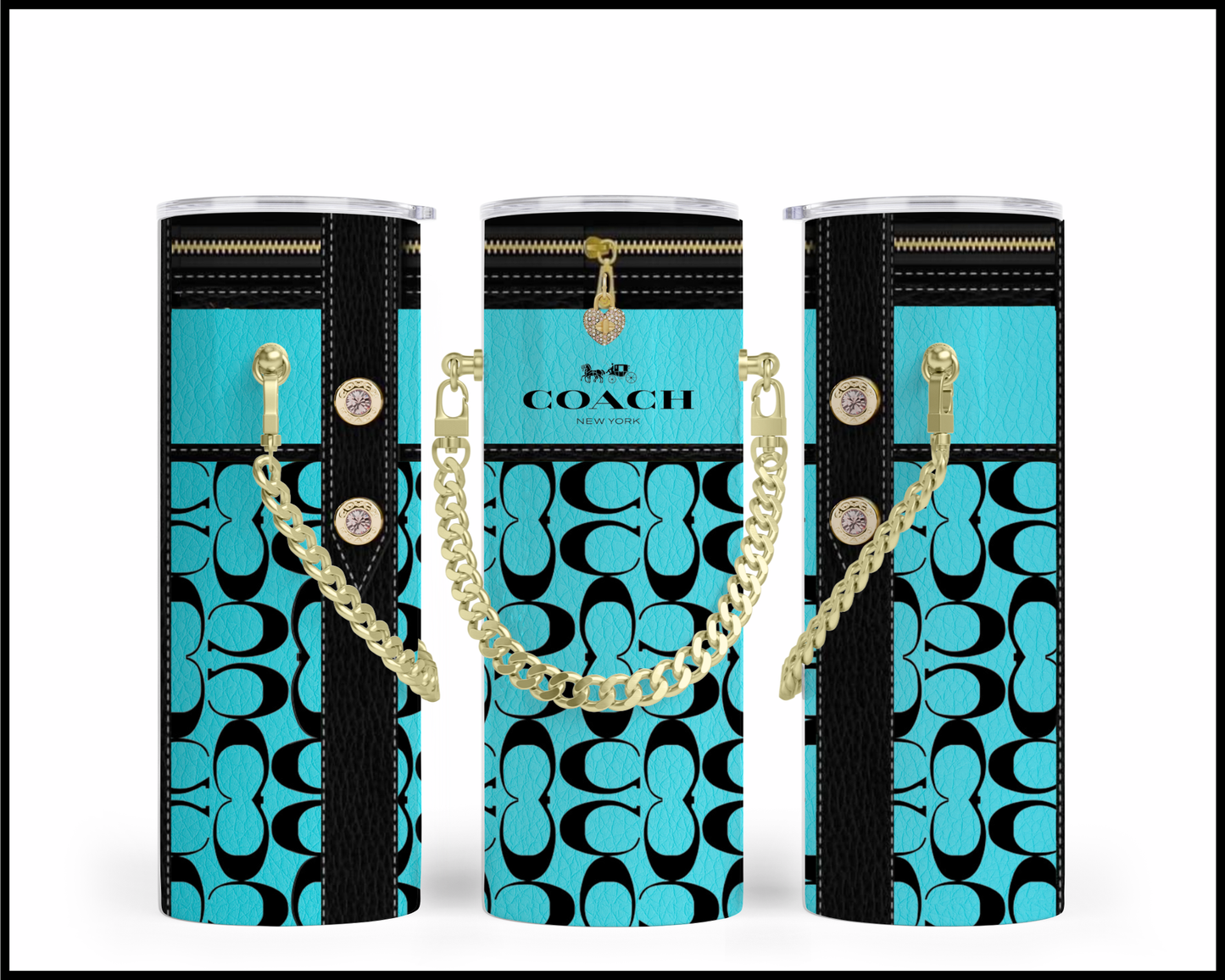 Designer Handbag Inspired Chain Tumbler (066)